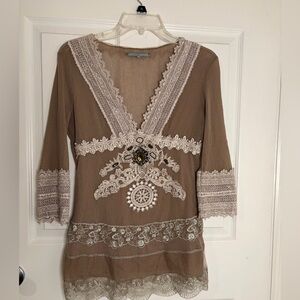 Bohemian Lace Embellished Top
